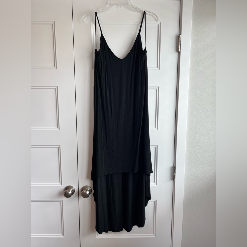 Double Zero Black Asymmetrical‎ Tiered Sundress